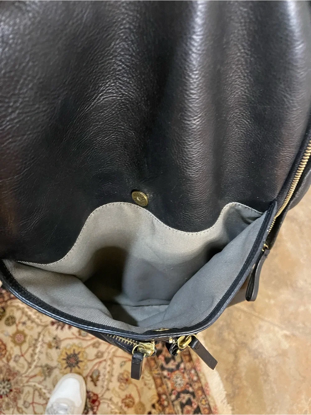 Fossil Black Leather Tess Laptop Backpack